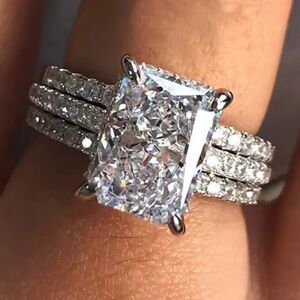 *NEW* 3pc 925 Wedding Ring Set